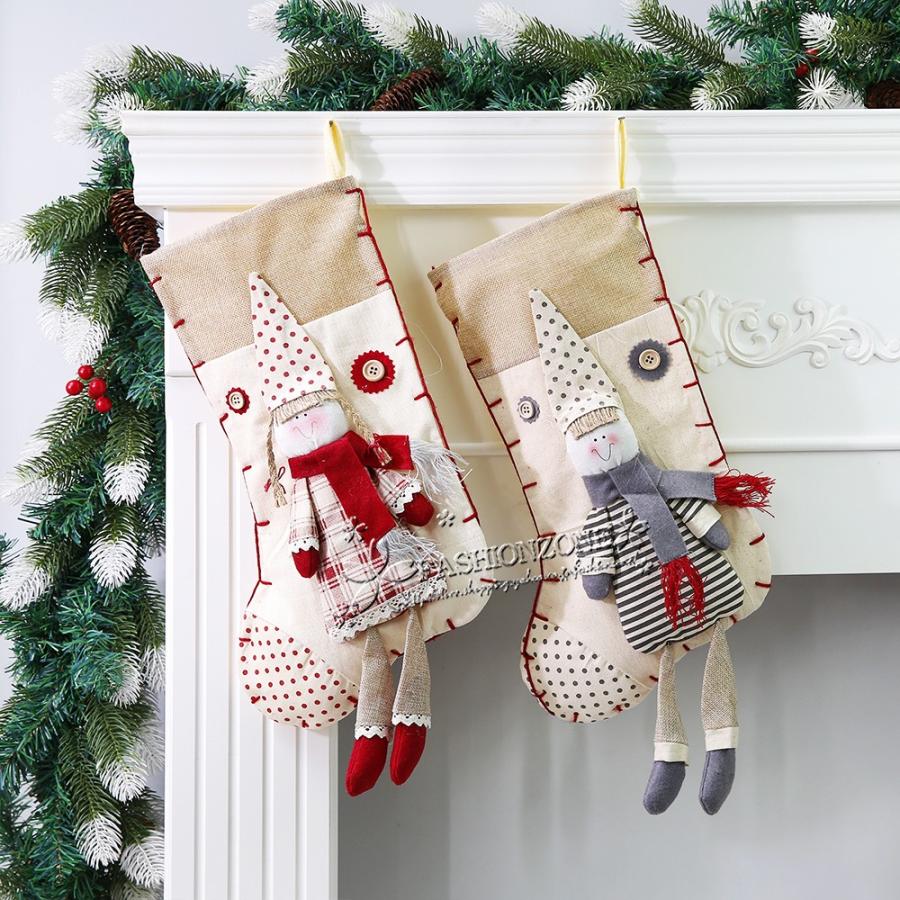 クリスマスソックス お菓子袋 靴下 クリスマスブーツ プレゼント袋 サンタクロース 雪だるまクリスマスイブのりんごの靴下 Sdlws004 Fashion Zone 通販 Yahoo ショッピング