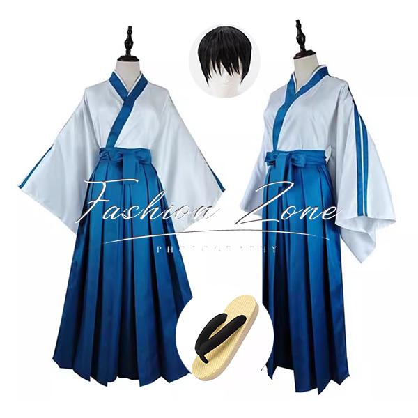 送料無料◇銀魂 風 志村新八 コスプレ衣装 ウィッグ 靴 cosplay