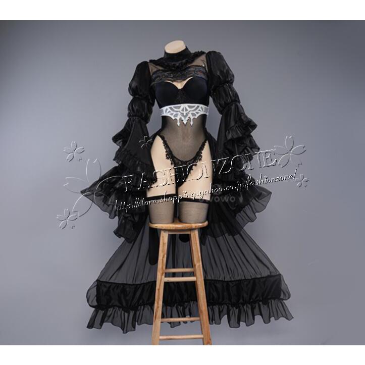 ニーア オートマタ風 2 B黒ウェディングドレス花嫁 コスプレ衣装 演出服 アニメ VTuber 仮装 YouTuber コスチューム コミケ ハロウィンの画像