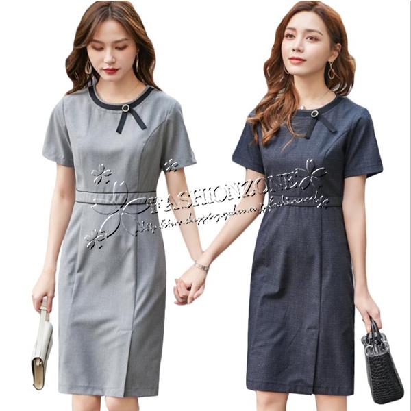 女性 制服おしゃれ 七分袖 風 ワンピース ユニフォーム エステ サロン レディース フロント エステ ネイル 美容