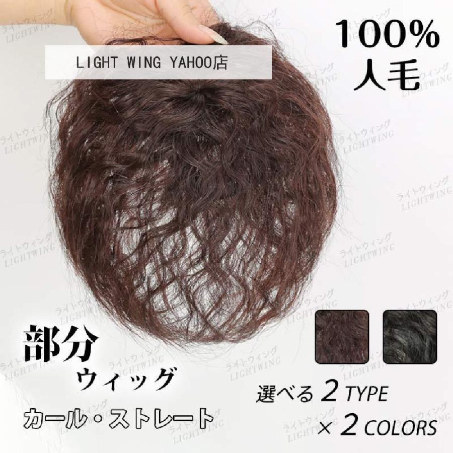 ウィッグ 自然 部分ウィッグ かつら レディース 人毛100 ショート ミディアム 頭頂部 つむじ 分け目