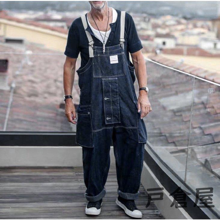 ブランドのギフト ボトムス パンツ サスペンダー メンズデニムパンツ オーバーオール ワーク デニムメンズ サロペット男女兼用オーバーオールオールインワンつなぎサスペンダーズボンペインターゆったりワークパンツ Www Threeriversofs Com