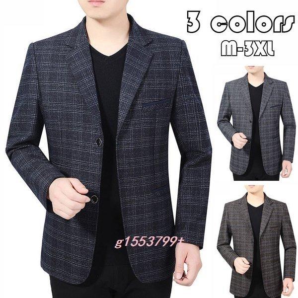 超安い品質 ジャケット テーラードジャケットメンズビジネス紳士用jacketコー 紳士用通勤アウターjacketテーラードジャケットメンズ ブレザーチェック柄スーツ厚手ビジネススーツ Www Threeriversofs Com