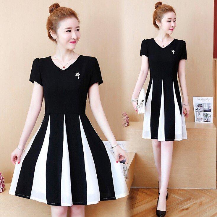 ワンピース レディース ワンピ Vネック 膝丈 切り替え フレアワンピース 着痩せ 夏 40代 通勤 Ol 大人可愛い 上品 お出かけ 高い素材