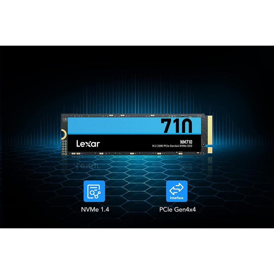 内蔵型SSD Lexar NM710 2TB M.2 2280 NVMe SSD Lexar® NM710 M.2 2280 PCIe Gen4x4 NVMe SSD | Lexar