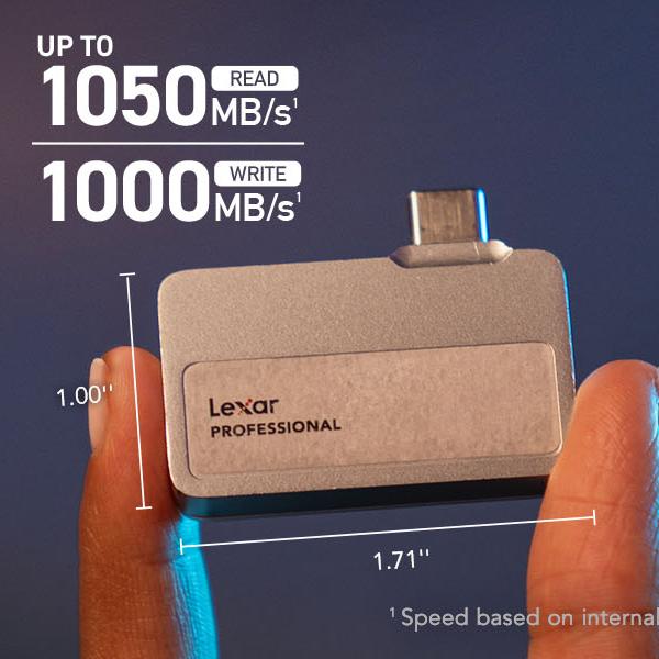 Lexar Professional スマートフォン用ストレージ拡張　2TB Amazon.com: Lexar 2TB Professional Go Portable SSD w/Hub