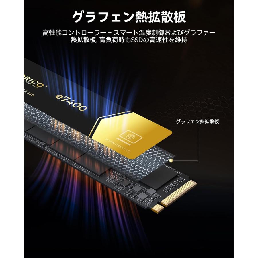 ORICO ORICO E7400 2TB SSD M.2 2280 SSD NVMe PCIe Gen4x4 内蔵SSD 高
