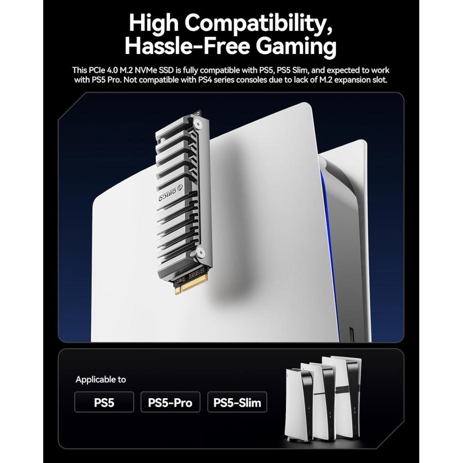 ORICO ORICO OS5 PS5 SSD 2TB m.2 2280 NVMe SSD PCIe4.0 ヒートシンク
