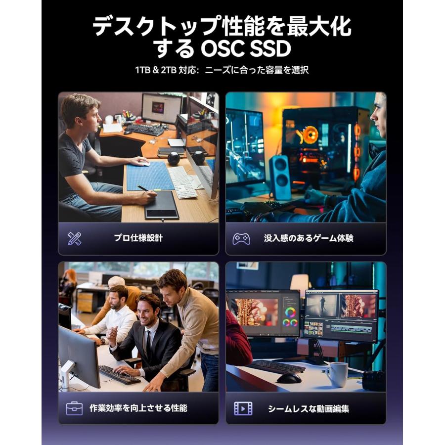 ORICO ORICO OSC M.2 2280 NVMe SSD 2TB PCIe4.0 ゲーミングPC 内蔵SSD