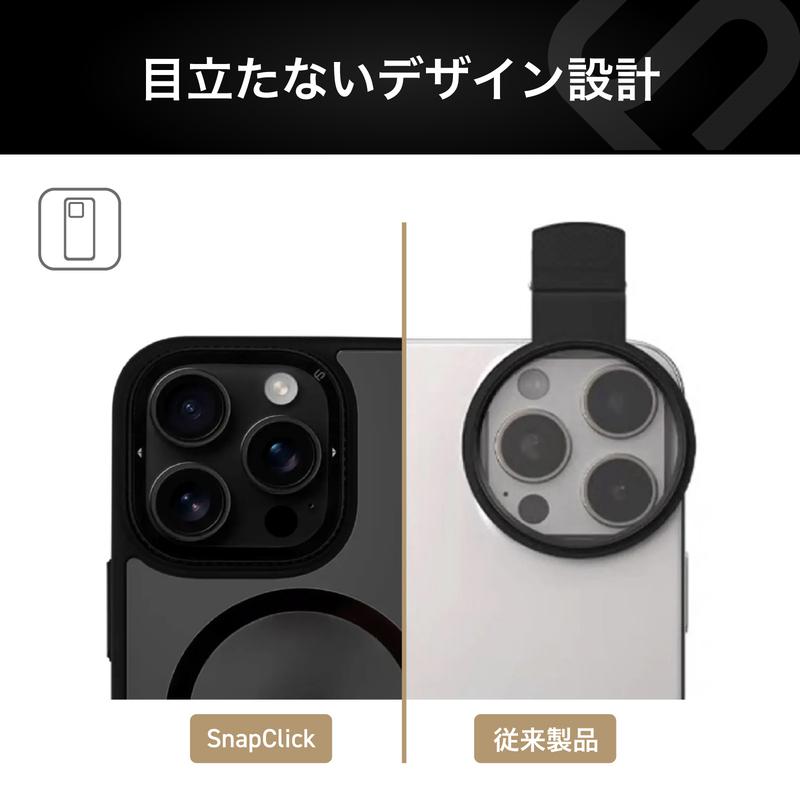 SnapClick iPhoneケース専用 交換式カメラレンズ保護カバー【クロス