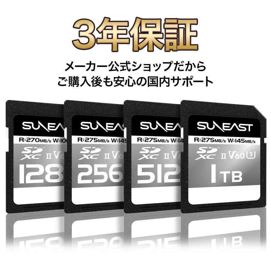 SUNEAST 【正規代理店】SUNEAST V60 UHS-II SDXC 512GB フルHD