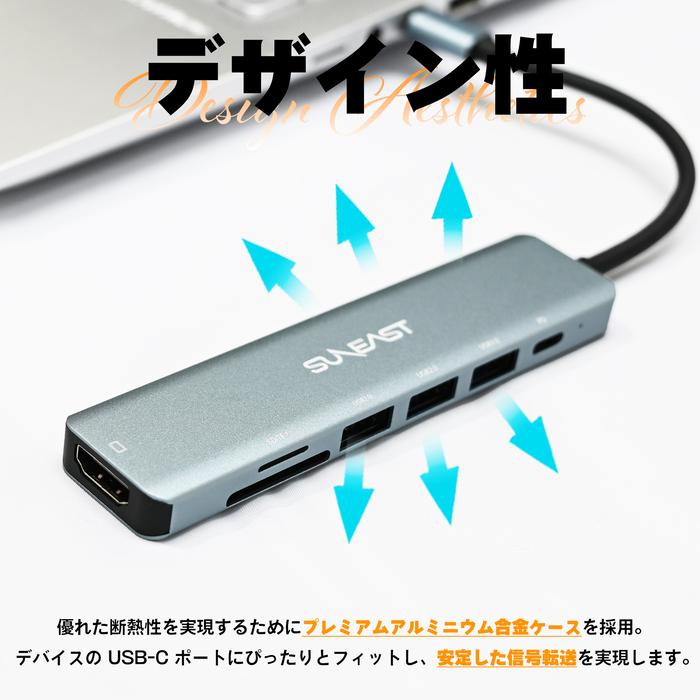 SUNEAST USB TypeC マルチハブ 7in1 高速転送 SD / microSD SUNEAST USB TypeC マルチハブ 7in1 高速転送 SD / microSD