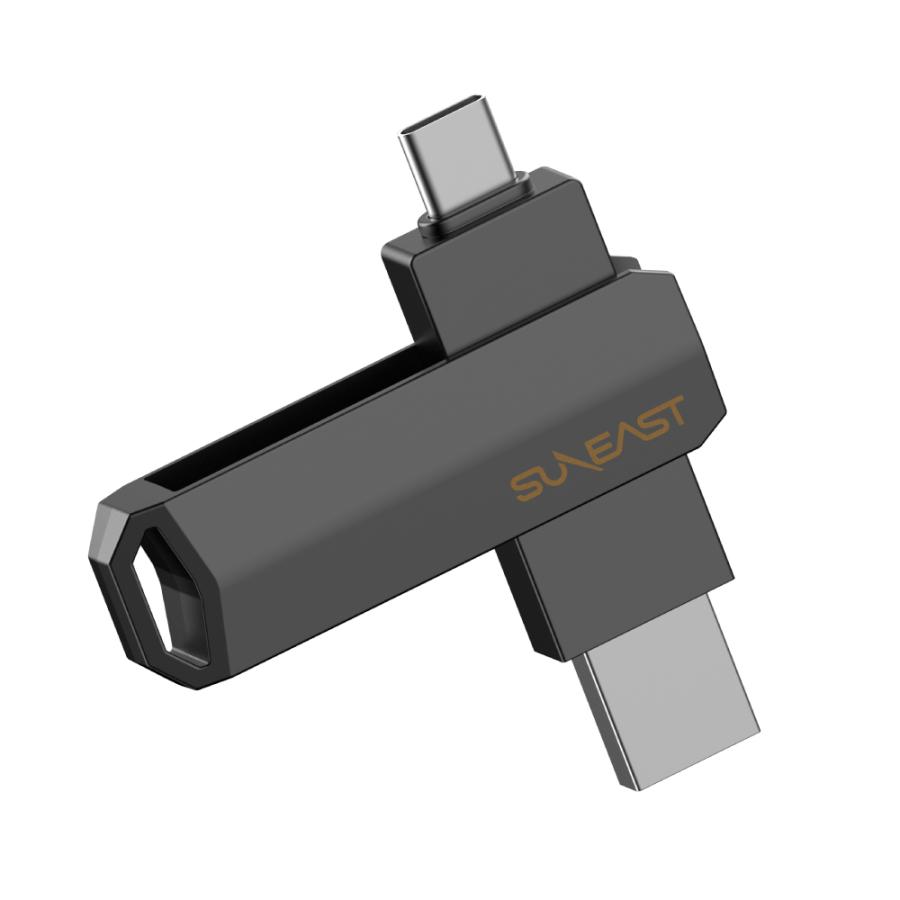 【正規代理店】SUNEAST Revolve R10 外付けSSD 512GB ポータブル SSD USB 3.2 Gen2 TypeC / USB-A 両対応 回転式カバー ssd外付けストレージ SE-PS0512G2LO1BFの画像