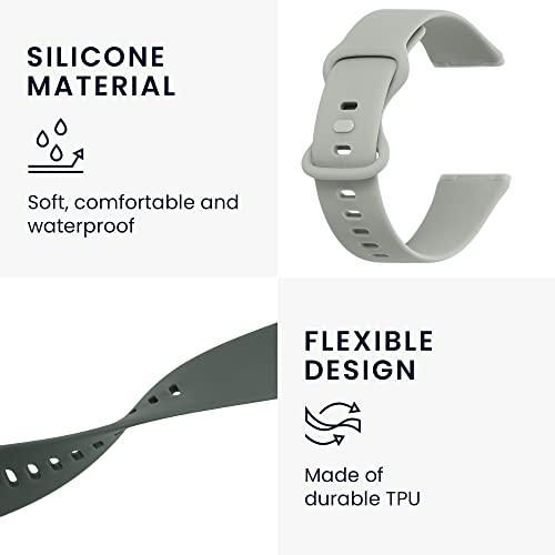 2x ベルト 対応: Fitbit Versa 3 / Sense バンド - シリコンバンド ソフト TPU 耐久性 グレー/深緑色｜fatefloria｜03