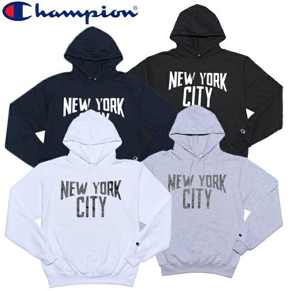 チャンピオン パーカー Champion  NEW YORK CITY ニューヨーク カレッジ スエット スウェット メンズ レディース 裏起毛 期｜fatmoes