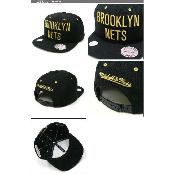 MITCHELL&NESS (ミッチェル＆ネス) GOLD NBA BROOKLYN NETS(ネッツ) スナップバック キャップ SNAPBACK CAP｜fatmoes｜02