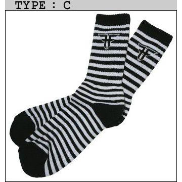 FALLEN（フォールン）細ボーダー柄ソックス 横縞靴下 スケーター