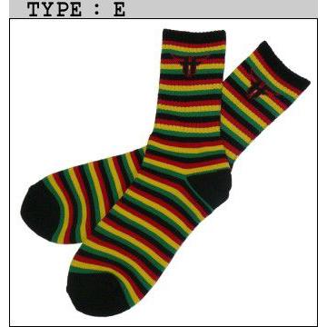 FALLEN（フォールン）細ボーダー柄ソックス 横縞靴下 スケーター