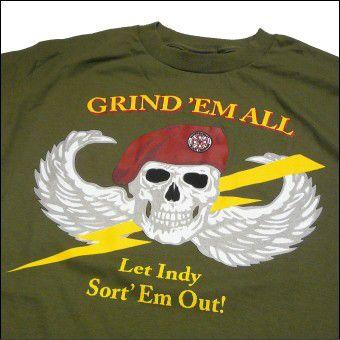 INDEPENDENT【インディペンデント】GRIND'EM ALL Tee ミリタリードクロ