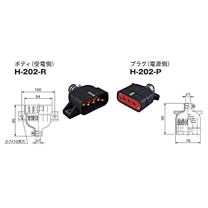 泰和電器 H-202-P プラグ側 20A 250V 3P+E : FA-Ubon Yahoo!店