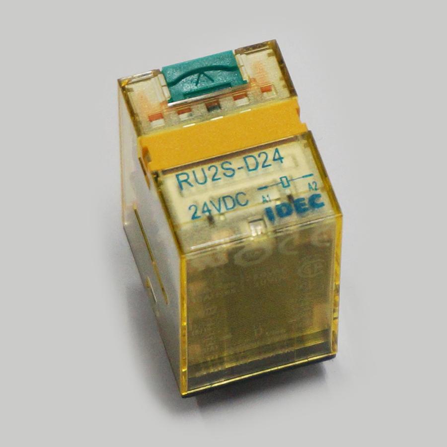 IDEC　RU2S-D24　ユニバーサルリレー　シングル接点　ソルダ端子　2極　ラッチングレバー有　標準形（動作表示LED有） | 