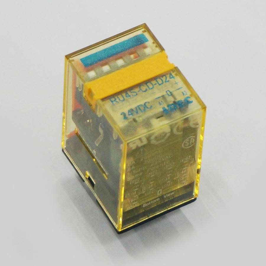 IDEC　RU4S-CD-D24　ユニバーサルリレー　ソルダ端子　ラッチングレバー無　順極性ダイオード付（動作表示LED有）　DC24V　接点構成4c | 