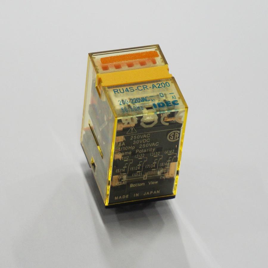 IDEC　RU4S-CR-A200　ユニバーサルリレー　ソルダ端子　ラッチングレバー無　CR付（動作表示LED有）　AC200-220V | 