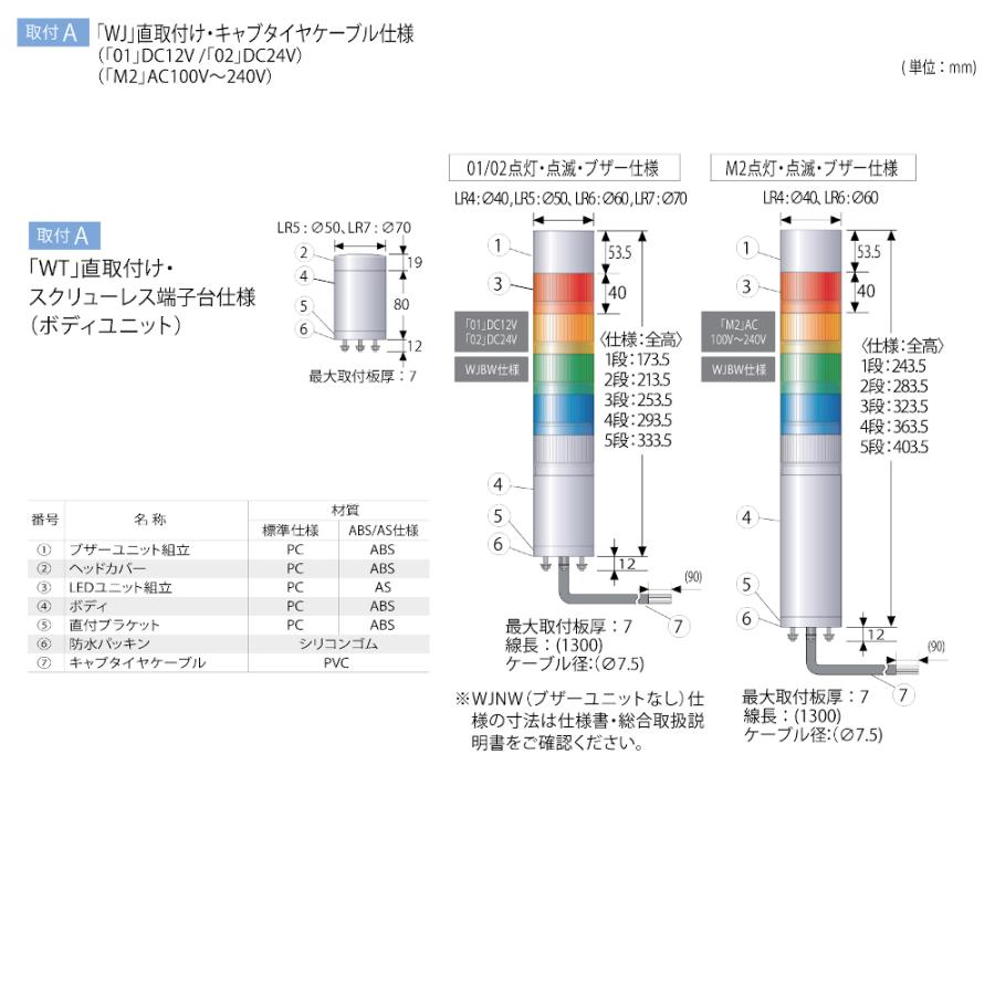 パトライト LR6-302WJNW-RYG 積層信号灯 Φ60 DC24V 赤黄緑 点滅 パトライト LR6-302WJNW-RYG 積層信号灯 Φ60 DC24V 赤黄緑 点滅