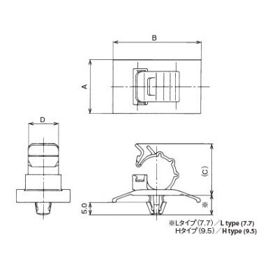 北川工業　CKS-10-L（100コ入）クランプ　スナップ穴固定(穴径 φ6.4 +0.2 0)　最大結束径φ9.8｜faubon｜02