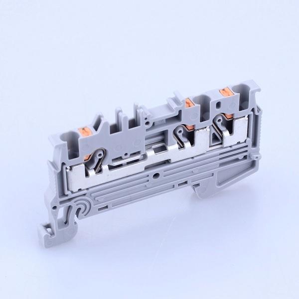 東洋技研　VTX-2/3（1コ）スプリングロック式端子台（24A）　1：2結線　端子間ピッチ4.2mm | 