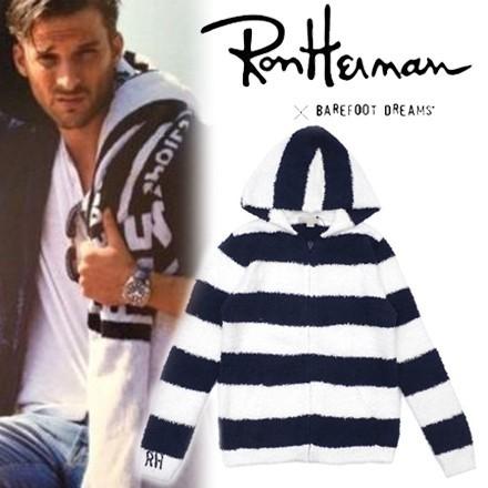 ベアフットドリームス Barefoot Dreams ロンハーマン ボーダー C840 Men S Striped Hoodie ストライプ Navy 212 047 Z Faunfactory 通販 Yahoo ショッピング
