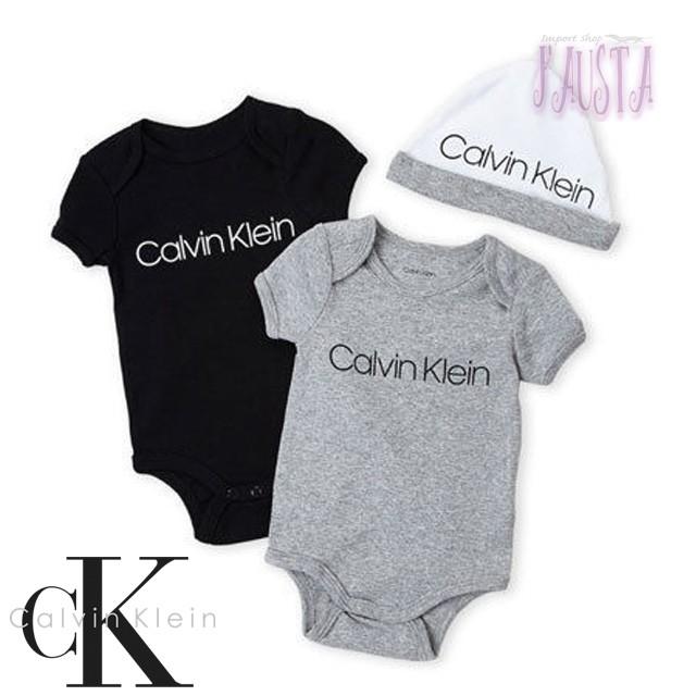 【新品】カルバンクライン 半袖 ロンパース 4枚セット NGWP 12M 半袖ロンパース カルバンクライン ベビー服 80 Calvin Klein ボディ
