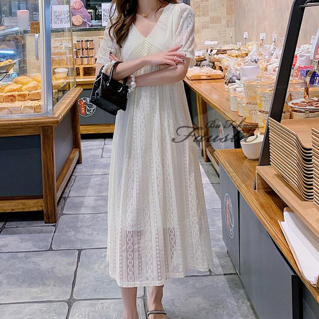 売れ筋がひクリスマスプレゼント 授乳服 安い 夏 春 マタニティ 総レースワンピース お宮参り 服装 ママ ミモレ丈 半袖 白 産前産後 授乳 ワンピース M133 Aynaelda Com