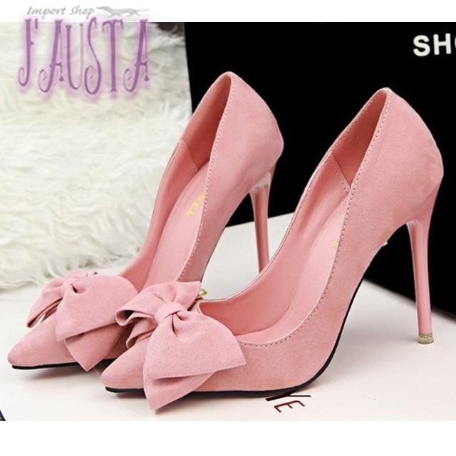 ハイヒール ピンヒール パンプスポインテッドトゥ パンプス ヒール 11cm 靴 Bigリボン パーティ P028 P028 Fausta Belinda 通販 Yahoo ショッピング