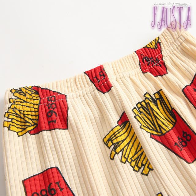 ベビー服 男の子 女の子 80 90 パジャマ 赤ちゃん 安い リブパジャマ R005 アメリカン ポテト柄 派手柄 本物保証 長袖