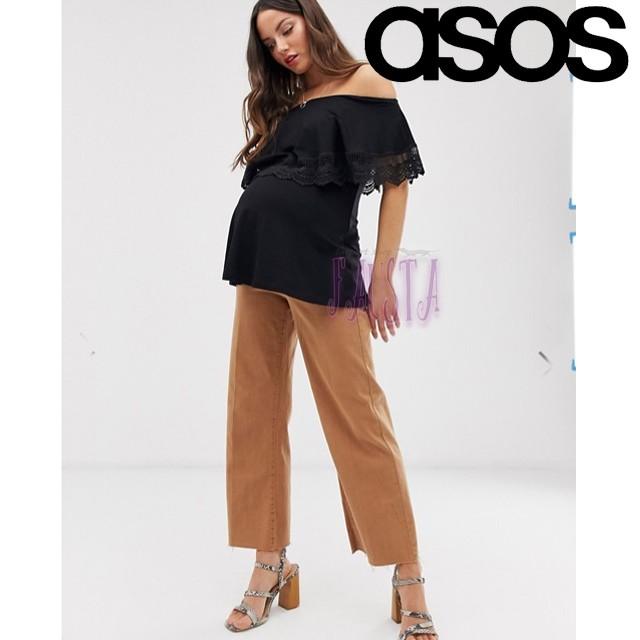 エイソス マタニティ asos 授乳服 オフショル トップス 授乳ケープ風 黒 2WAY カットソー 産前産後 AM002 | asos | 03