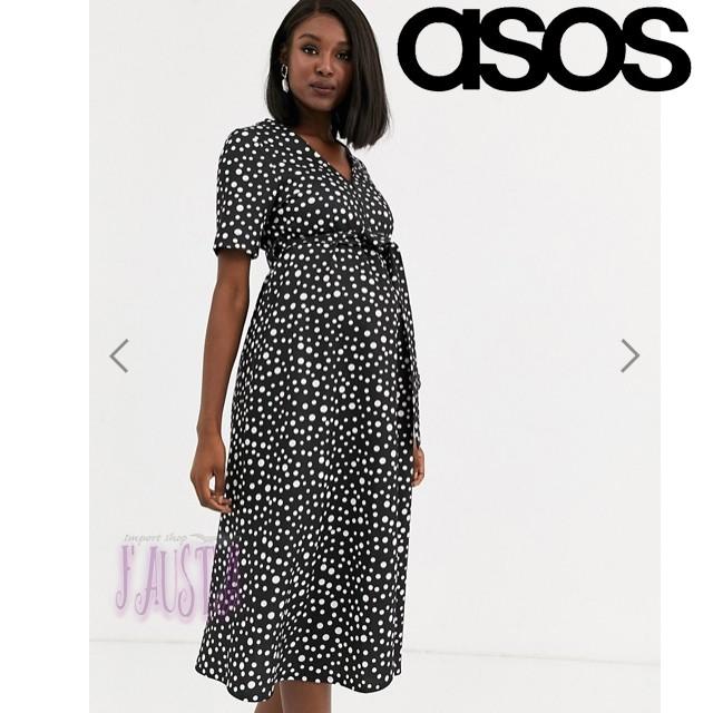 授乳服 エイソス asos マタニティ ワンピース Aライン マタニティ兼用 半袖 ダルメシアン柄 産前産後 AM005 | asos | 02