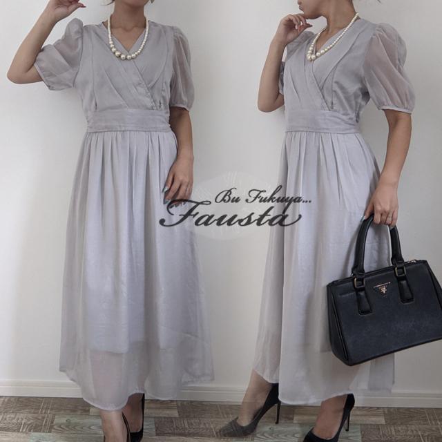マタニティ ワンピース フォーマル 授乳服 安い お宮参り マタニティ 服 結婚式 パーティドレス 艶シフォン 半袖 ベージュ M112 |  | 04