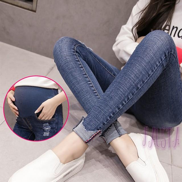 マタニティデニム マタニティパンツ スキニーパンツ マタニティ 服 産前産後 ダメージ加工 妊婦服 マタニティウェア M116 |  | 08