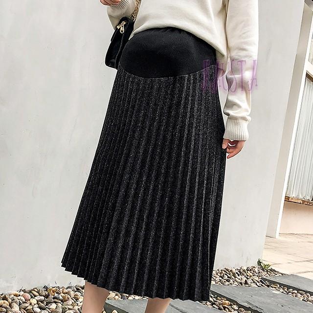 マタニティ スカート プリーツ 黒 オフィス 安い 大きいサイズ 事務 冬 フェルト 妊婦服 産前産後 マタニティウェア M119 |  | 08