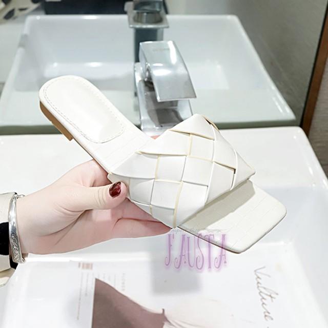 スクエア フラットサンダル サンダル レディース ぺたんこ 編み込み メッシュ 夏 ローヒール 歩きやすい P069 |  | 07