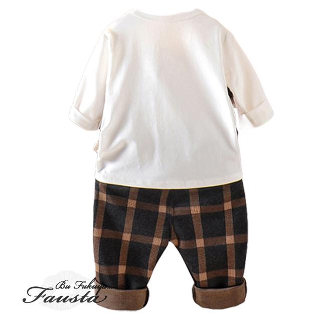 セレモニースーツ 80 90 ベビー服 男の子 ベビースーツ 1歳 2歳 チェック柄 フォーマル 長袖 ３点セット キッズスーツ R001 |  | 02