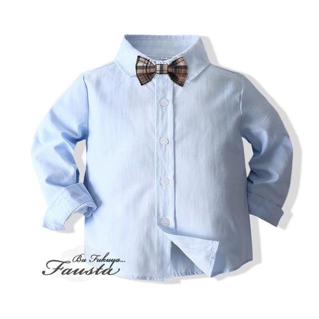 フォーマル 男の子 スーツ 80 90 ベビー服 2歳 1歳 冬 長袖 結婚式 チェック柄 サスペンダー付 バースデー お食い初め R021 |  | 03