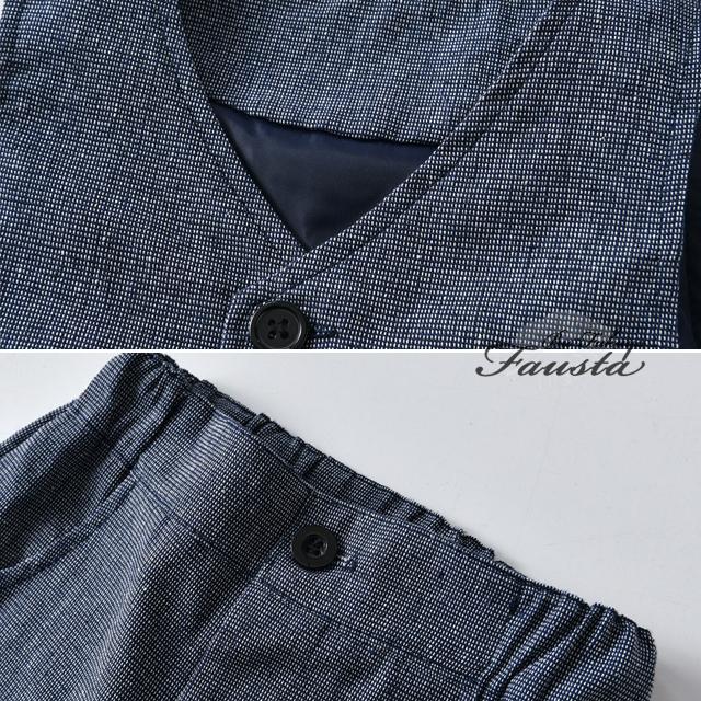 キッズスーツ 80 90 ベビースーツ 男の子 スーツ ベビー服 フォーマル 長ズボン 半袖 フォーマルスーツ 3点セット ベスト付き R042 |  | 06