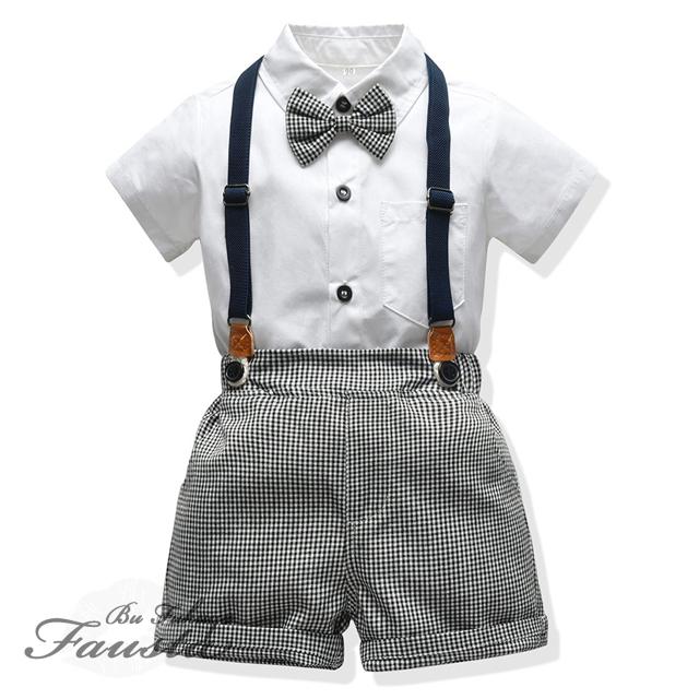 ベビー服 男の子 フォーマル 春 夏 半袖 フォーマルスーツ サスペンダー付き バースデー お食い初め R064 |  | 04