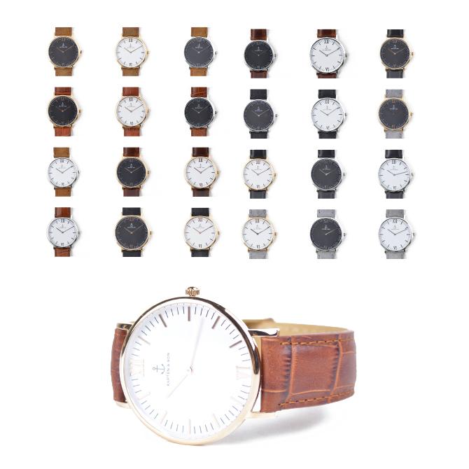 在庫処分/ キャプテン&サン KAPTEN&SON 40mm レザーベルト Campus 時計 