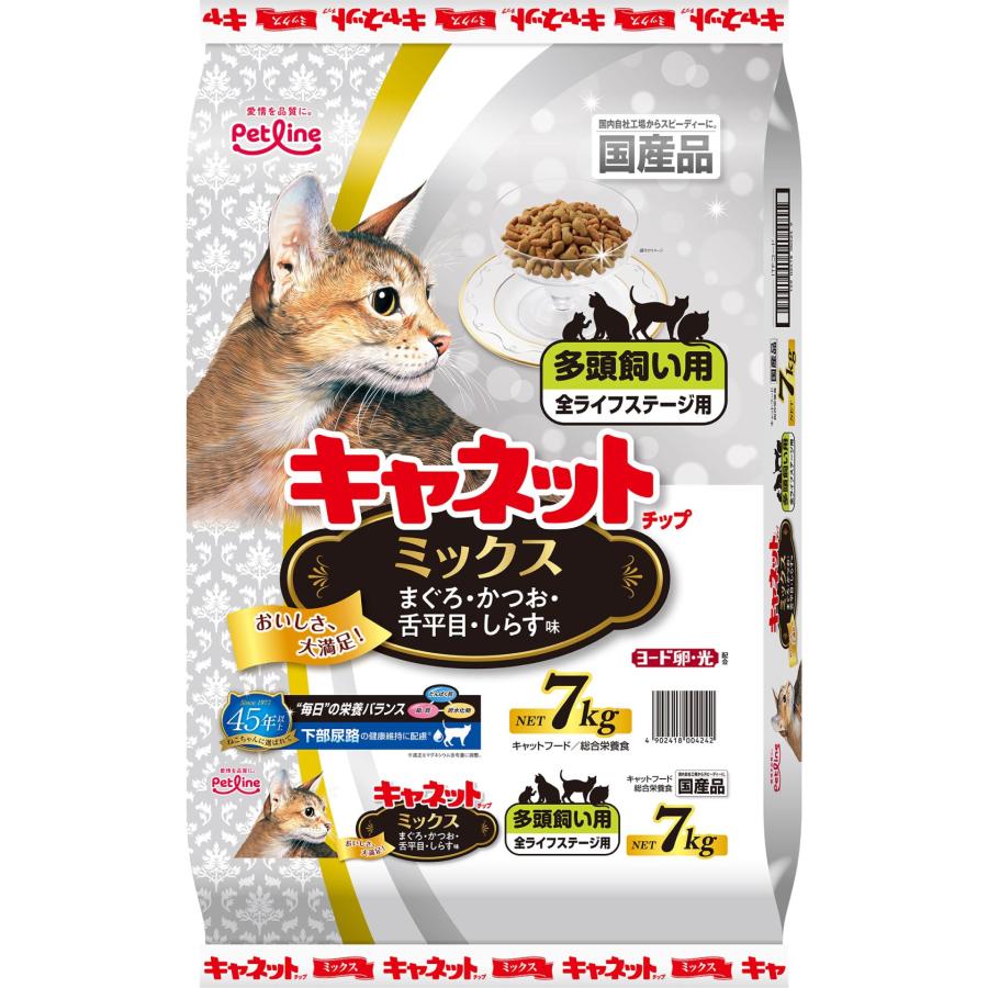 キャネットチップミックス7kg ペット おやつ フード 多頭飼い用 ドライフード 全猫種用 キャットフード [trmt] | 