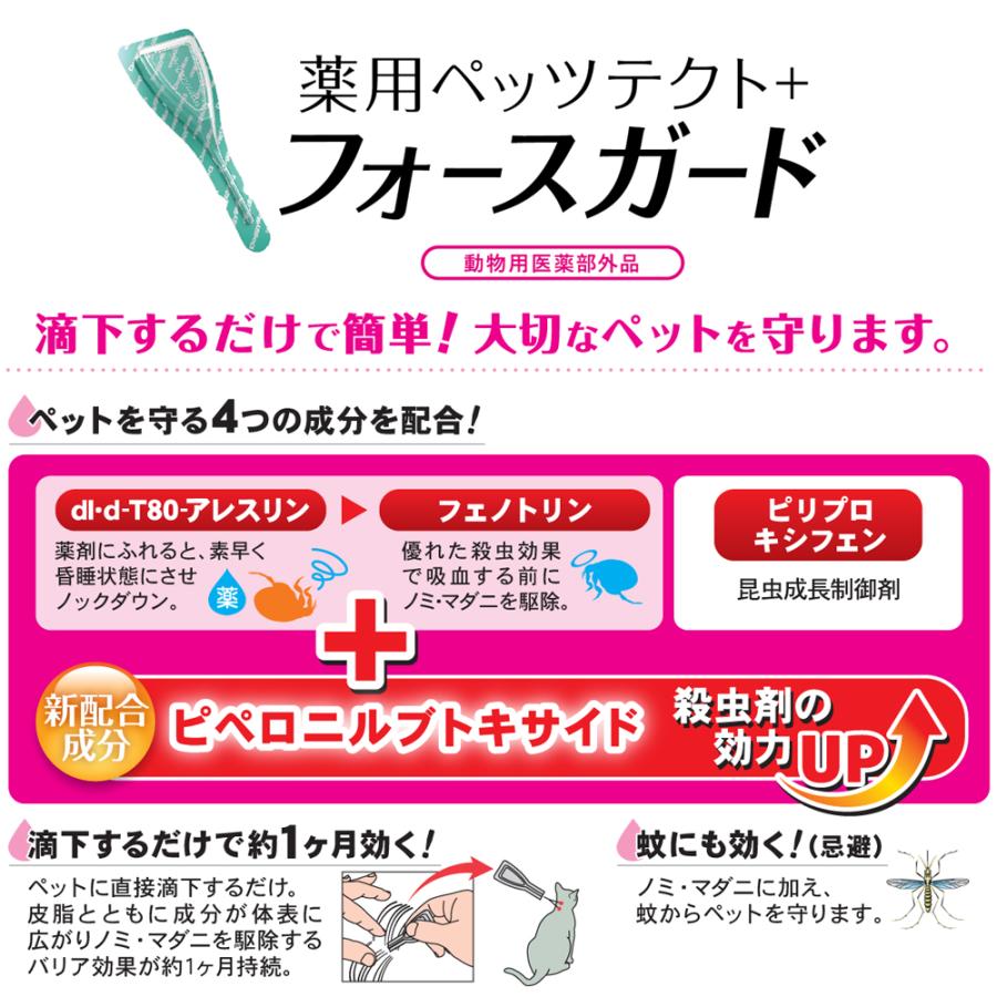 キャティーマン専門店用薬用ペッツテクト+フォースガード猫用3本入 猫用 薬用ノミ取り ノミ マダニ 蚊 無香料 滴下タイプ 殺虫効果 |  | 03