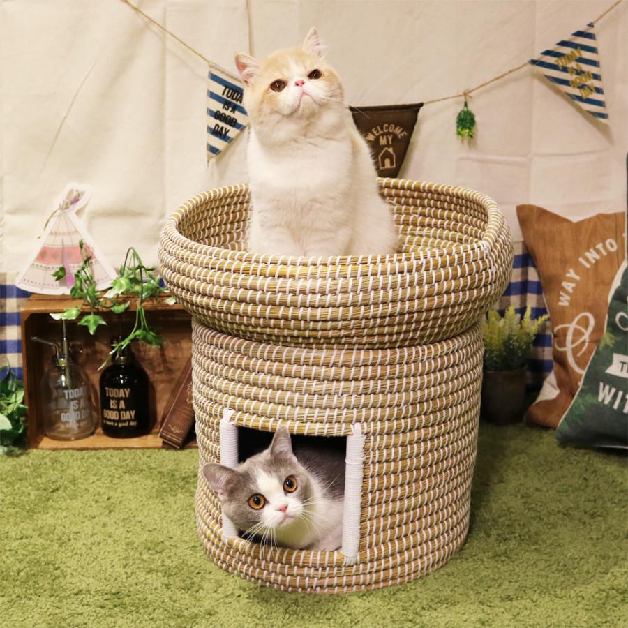 キャティーマンにゃんこのちぐらシリーズなかよし2段ちぐら夢 猫用ハウス 猫ちぐら 隠れ家 ハウス 2段 多頭飼い 安心スペース お昼寝 |  | 01
