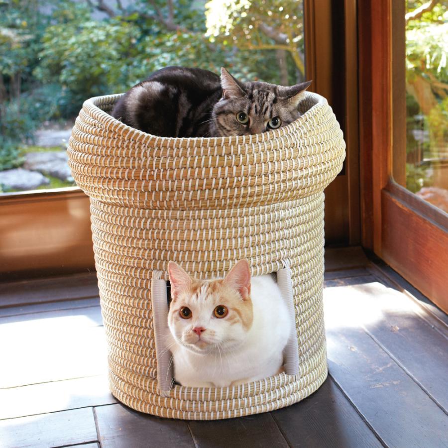 キャティーマンにゃんこのちぐらシリーズなかよし2段ちぐら夢 猫用ハウス 猫ちぐら 隠れ家 ハウス 2段 多頭飼い 安心スペース お昼寝 |  | 02